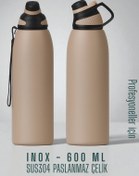 Resim Transformacion Inox Çelik Termos - 600 ml SUS304 Çelik Termos Profesyonel PUDRA 722130 