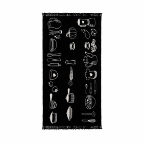 Resim MarkaEv Desenli Çift Taraflı Mutfak Halısı - Siyah 