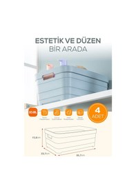 Resim Vienev 4'lü 10,8 Litre Saklama Kutusu Beyaz Beyaz 