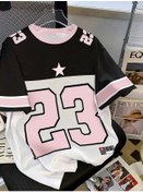 Resim Snapbuyerkek Retro Spor Forması 23. Baskı Kısa Kollu Tişört - Yaz Grafik Tee Erkek Ve Kadın Spor Tişörtübej Bej 