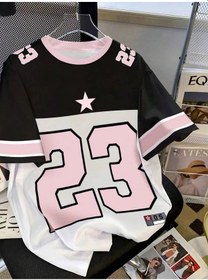 Resim Snapbuyerkek Retro Spor Forması 23. Baskı Kısa Kollu Tişört - Yaz Grafik Tee Erkek Ve Kadın Spor Tişörtübej Bej 