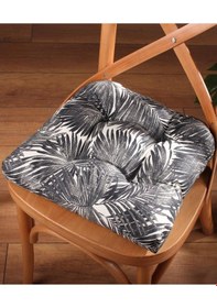 Resim Altınpamuk Altınpamuk 4'Lü Lüx Pofidik Palmiye Siyah Sandalye Minderi Özel D 