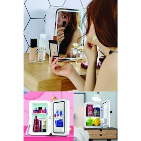 Resim Kiwi KRF-2505 Taşınabilir Kozmetik Mini Buzdolabı Beyaz Renkli LED Işıklı Soğuk - Sıcak Ayarlı Özellik 