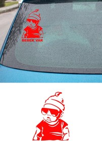 Resim MIGNATIS Arabada Bebek Var Araba Sticker - Oto Sticker - Araba Sticker - 20 cm 
