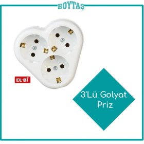 Resim Elbi 3'lü Golyat Priz-Beyaz 