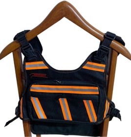 Resim rexxmotor Motosiklet Gögüs Çantası Reflektörlü Yelek Rüzgar Koruma Bol Cepli Pratik Motor Kur 