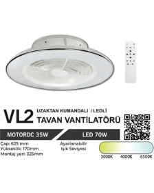 Resim Orbus Vl2 Uzaktan Kumandalı Tavan Vantilatörü 