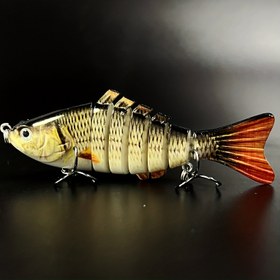 Resim 1 Adet 10 cm / 3,94 inç 16 g / 0,56 oz Çok Eklemli Wobblers Balık Yemi - Gerçekçi Tasarım ile 3-4 Ayarlanabilir Üçlü Kancalı, Tatlı ve Tuzlu Suda Alabalık, Somon ve Levrek için Canlı Hareketli Av Cazibesi | Gerçekçi Balık Yemsiği | Biyonik Tasarımlı Olta Yemi 