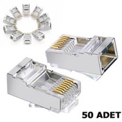 Resim Cat6 Metal Rj45 Jack Konnektör Uç Ethernet Modem Jak 50 Adet Diğer
