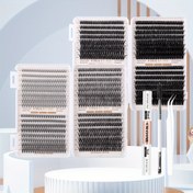 Resim CMAYOME Gelişmiş Karışık 10D-100D Sahte Kirpik Seti, Yapıştırıcı Cımbız ve Fırçalar Dahil - Başlangıç Seviyesinde Kolay Kendi Yapımı, Yoğun Doğal Etkisi 