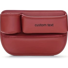 Resim Dashanshop Sürücü Kırmızı Özel Deri Araç Konsol Organizörü, Çok Bölmeli Tel Tutucu Cep 