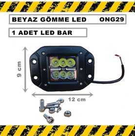 Resim Off Road Led Bar Delici Gömme Model 6 Ledli Beyaz Işık - 1 Adet (512665785) 