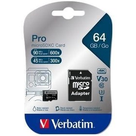 Resim Verbatim 64GB Pro U3 SDXC Hafıza Kartı 