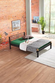 Resim Unimet Kappis-s Çift Kişilik Ferforje Metal Karyola-siyah (AHŞAP LATALI) 