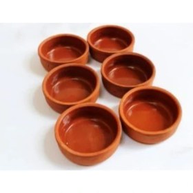 Resim abnturk 12 Adet Fırın Güveci Kapları Sütlaç Kabı 1. Kalite Organik Toprak Güveç Iç Yüzeyi Sırlı Natural Kase 