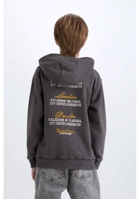 Resim DeFacto Erkek Çocuk Kapüşonlu Sırt Baskılı Sweatshirt D3060A824WNAR223 