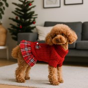 Resim Küçük Köpekler İçin Noel Kazak Elbisesi - Kırmızı ve Siyah Ekose Örgü Turtleneck ile Kurdele, Chihuahua, Yorkie, Havanese, Bichon için Sıcak Kış Giysileri - Makinede Yıkanabilir Köpek Kazakları ile Tasma Deliği, Noel ve Kış Partileri İçin Tatil Kıyafeti, Köpek Noel Giysileri, Şenlikli Evcil Hayvan Kıyafeti, Rahat Evcil Hayvan Giyimleri, Evcil Hayvan Severler, En İyi Noel İçin, Köpek Noel Giysileri, Köpek Kaban, Köpek Kaban, Köpek Kaban, Köpek Noel Giysileri, Köpek Kurdele, Yorkie 