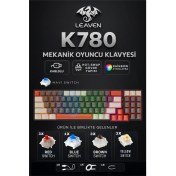 Resim Leaven K780 Kablolu Mekanik Rgb Işıklı Klavye 78 Tuşlu Kompak ve Şık Tasarım Ingilizce Q Klavye Ev ve Ofis Klavyesi 