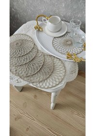 Resim 6 Adet Tuba Cappuccino Model Kahve Yanı Sunum Peçetesi - Kokteyl Peçetesi - Bardak Altlığı Cappucino 