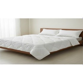 Resim Kapitone Dolgulu Çift Kişilik Yorgan 195x215 Cm Beyaz 