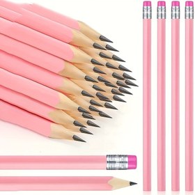 Resim 5/10/20/30 Adet Ahşap Pembe Düğün Kalemi Silgili, Okul, Sanat, Ofis, Çizim, Eskiz, Öğrenme Için Hb Kalem 