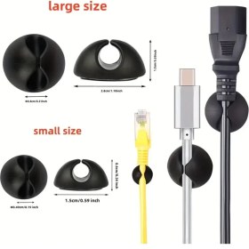 Resim 10 Adet Yapışkanlı Kablo Düzenleyici Kablo Tutucu Klips Kablo Sabitleme Siyah Beyaz Renk 