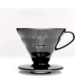 Resim Esmo Home Hario V60 02 Plastik Dripper ve 40’lı Filtre Kağıdı Seti, Siyah Şeffaf 