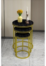 Resim Zigon Sehpa C Lüx Çift Gold Bendir Diğer 