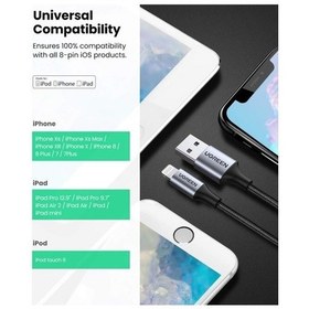 Resim Ugreen Lightning Apple Uyumlu iPhone Örgülü Data Ve Şarj Kablosu Beyaz 