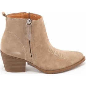 Resim Mammamia D24kb-1720 Topuklu Süet Deri Western Kadın Bot Vizon 