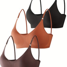 Resim 3'lü Katı Dikişsiz Kablosuz Cami Sütyen, Seksi Rahat Push Up Sütyen, Kadın İç Çamaşırı & Lingerie 