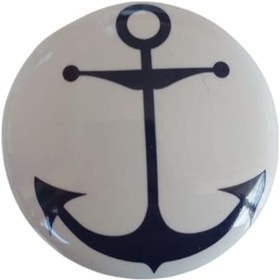 Resim Dekor Bebe Porselen Çapa Düğme B-113 Beyaz 