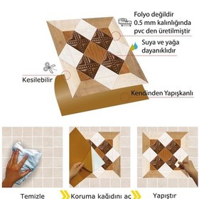 Resim Tink Kendinden Yapışkanlı Ahşap 009 Desenli Pvc Karo 30x30 Cm 