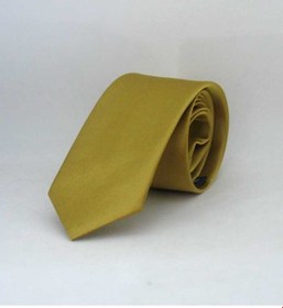 Resim Gold Çocuk Boy Düz Renk Saten Kravat - Ck-35 