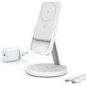 Resim Anker 633 MagGo Manyetik Kablosuz Şarj Cihazı (MagSafe) - Beyaz 