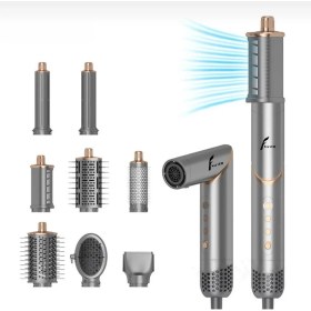 Resim Veryfit 8 In 1 Hava Üflemeli Saç Düzleştirici Şekillendirici Compact Saç Kurutma Fön Makinesi Airwrap 