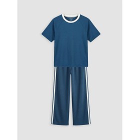 Resim LC Waikiki Lcw Kids Indigo Bisiklet Yaka Kız Çocuk Tişört ve Eşofman Altı 