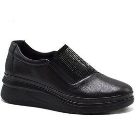 Resim Venüs 24322147k Dolgu Taban Ortopedik Kadın Deri Ayakkabı Siyah 