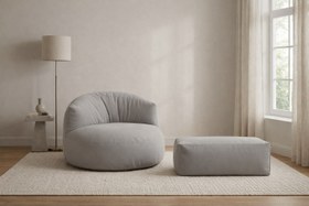 Resim Mila Modell Gri Puff & Armut Koltuk Relax Koltuk & Ayak Puflu 