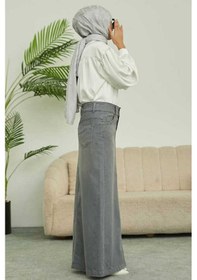 Resim 2254-denim Klasik Etek Gri Gri 