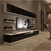 Resim Decoraktiv Trendstyle 8ys Slm Tv Ünitesi Tv Sehpası - Beyaz - Siyah 