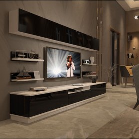 Resim Decoraktiv Trendstyle 8ys Slm Tv Ünitesi Tv Sehpası - Beyaz - Siyah 