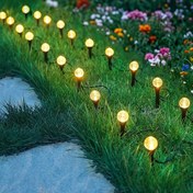 Resim Güneş Enerjili Dış Mekan Dekoratif Çim Lambası Bahçe Peyzaj Kabarcık Topu Lambası Bahçe Dekoru Hasır Lambası Patio Bahçe Çim Ortam Aydınlatma Kaynağı Sensörü Güneş Enerjisi Şarjlı Çim Lambası Çok Renkli Ayarlanabilir Çim Lambası 