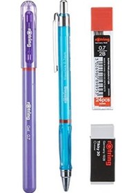 Resim Versatil Kalem Seti Rotring Visuclick 0.7 Mm Mavi + Jel Kalem 