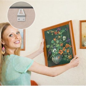 Resim 10 Adet Kıvrık Model Metal Tablo Kancası Vidalı Çerçeve & Fotoğraf Askı Aparatı Metal 
