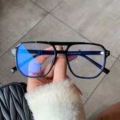 Resim Çift Köprü Büyük Çerçeve Şeffaf Lens Gözlük Leopar Moda Bilgisayar Gözlüğü Gözlük Kadın Erkekler için 