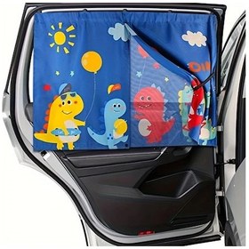 Resim Xuweiwei Mavi Manyetik Çift Katlı Araç Güneşlik Yan Cam Işık Ve Uv Koruma Perdesi 