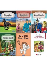 Resim Robinson Crusoe,siyah İnci,charlienin Çikolata Fabrikası Ortaokul 6 Kitap Set 