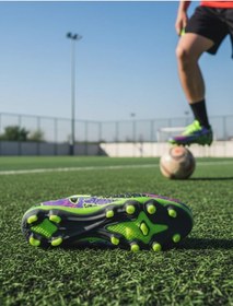 Resim Enoch Lion Pro Çoraplı Çivili Krampon Mor - Yeşil 