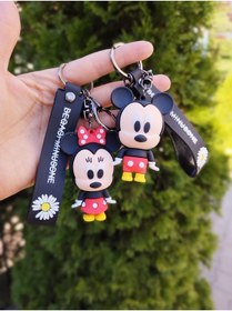 Resim Genel Markalar Sevimli Minnie Ve Mickey Mouse Ikili Anahtarlık Ve Çanta Süsü 